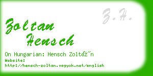 zoltan hensch business card